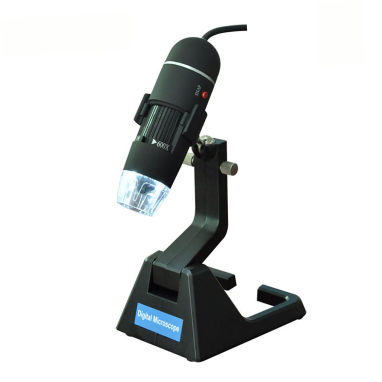 Microscopio Digitale USB Portatile 2 Milioni, 25-600x, Nero
