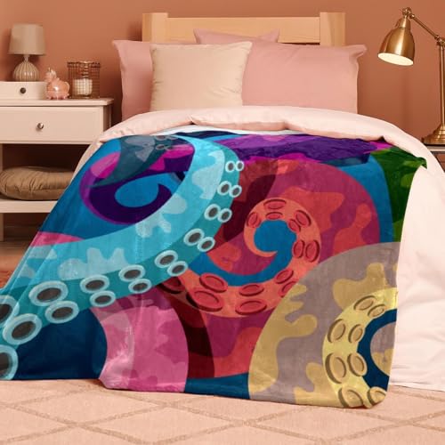 Couverture polaire pieuvre pour cocooning sur canapé et lit - 8