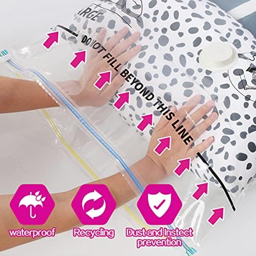Amazon Brand - Umi Mixed Combo of Premium Vacuum Compression Space Saver Bags with Hand Pump (6 Medium)