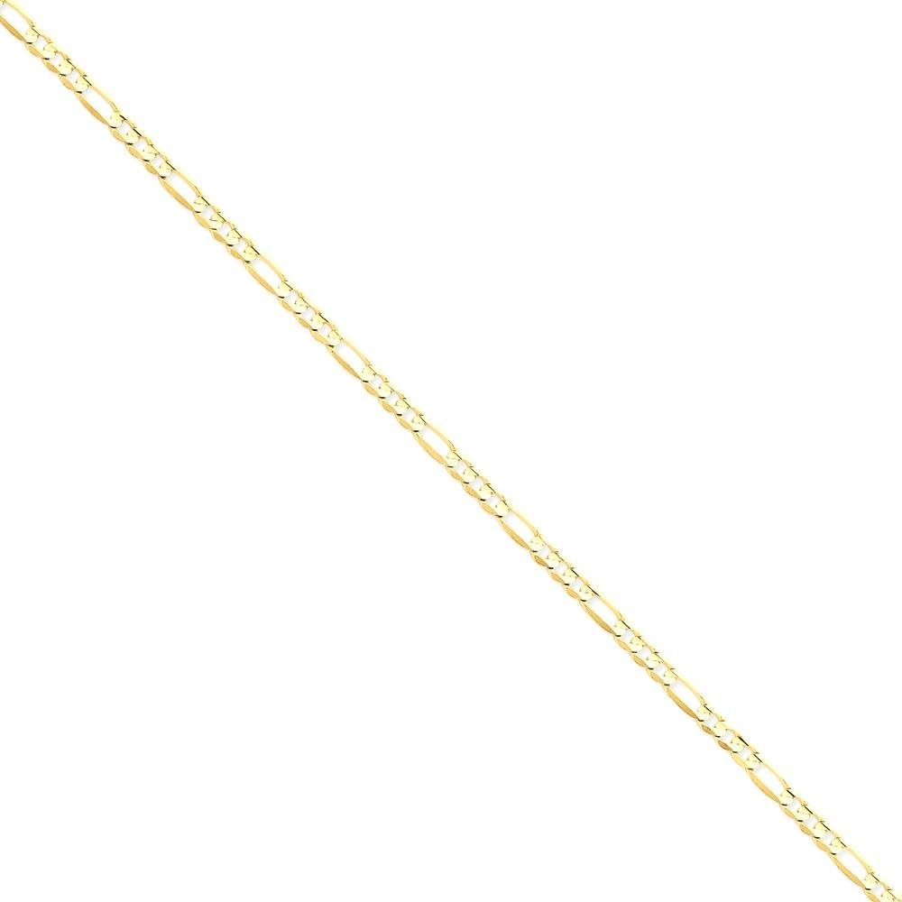 IceCarats 14K Solid Yellow Gold 4mm Thick Figaro Chain Concave Bracelet Polished