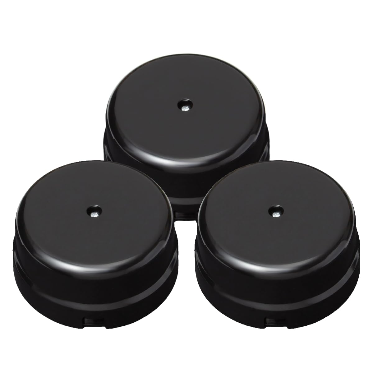 Lot de 3 Boîte de Dérivation en Porcelaine, Noir, Ø 78 mm