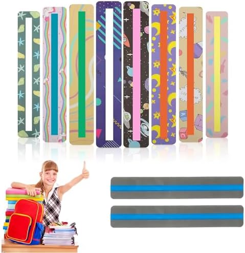 16 Stück Geführte Lesestreifen - 8 Farbige Lesehilfen Für Kinder & Legasthenie