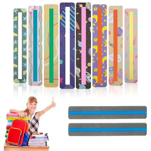 Tiras de Lectura Guiada,Regla de Lectura,10 Piezas Guía de Lectura,Tiras de Guía de Lectura,Guía de Lectura Tiras,Marcador Leer Tiras,Reglas de Lectura de Colores,Regla de Lectura para Dislexia
