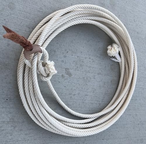 27ft Long Kids Western Rope Cowboy Rodeo Lariat Kids Lasso. Saddle Horse Ranch Utility Rope. (White)
