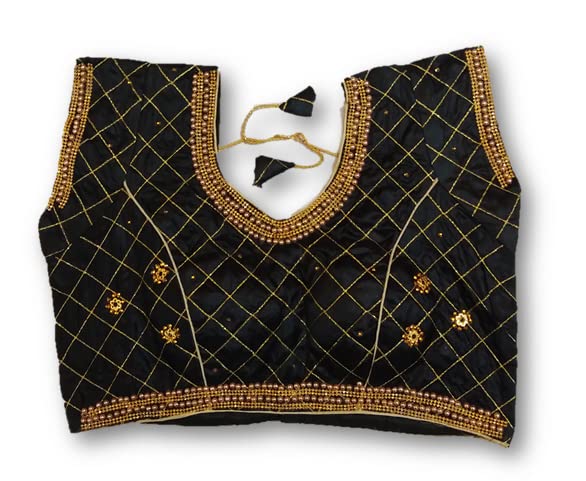 Toddler Choice Women's Chanderi Silk Readymade Saree Blouse