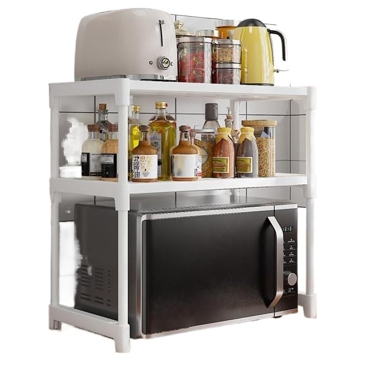 Soporte para microondas, cocina de metal, unidad de almacenamiento para microondas, estante que ahorra espacio, electrodoméstico y diseño elegante