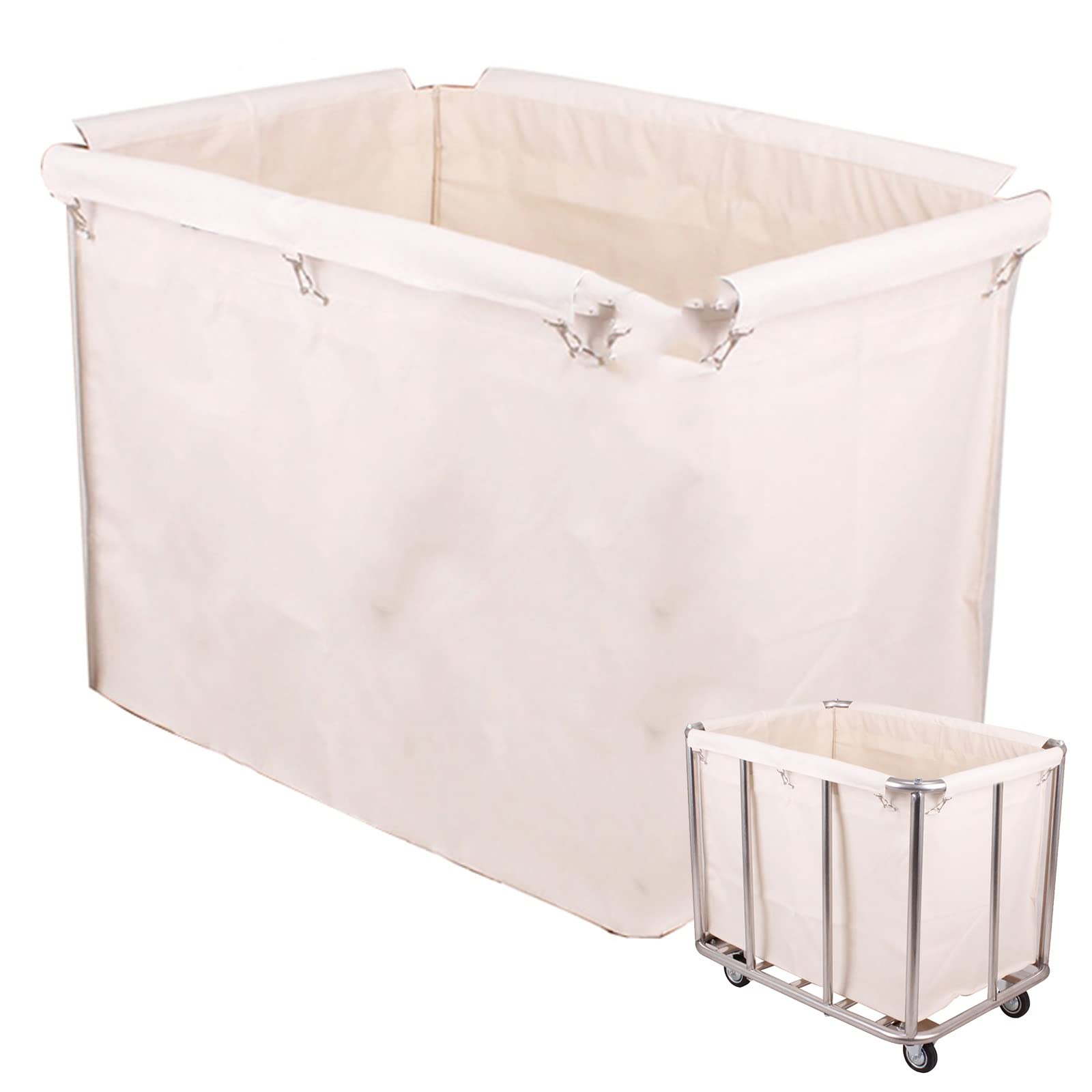 SFSLBFB Laundry Basket Trolley - Commercial Linen Cart on Wheels with Canvas Liner, Reliable Construction, 100 Kg Load Capacity