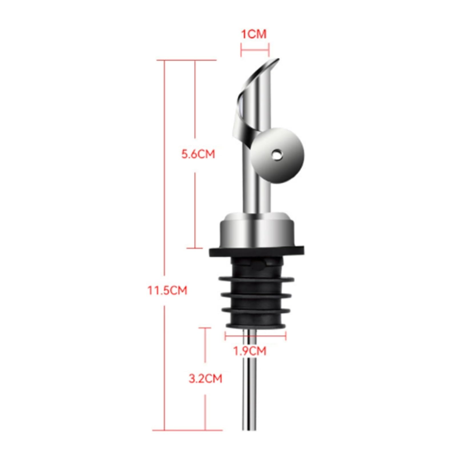 Bouchons à vin 8 pièces verseur d'ouverture et de fermeture automatique bec en acier inoxydable 304 for distributeur d'huile d' bouchon cocktail outil barman(Mixed)