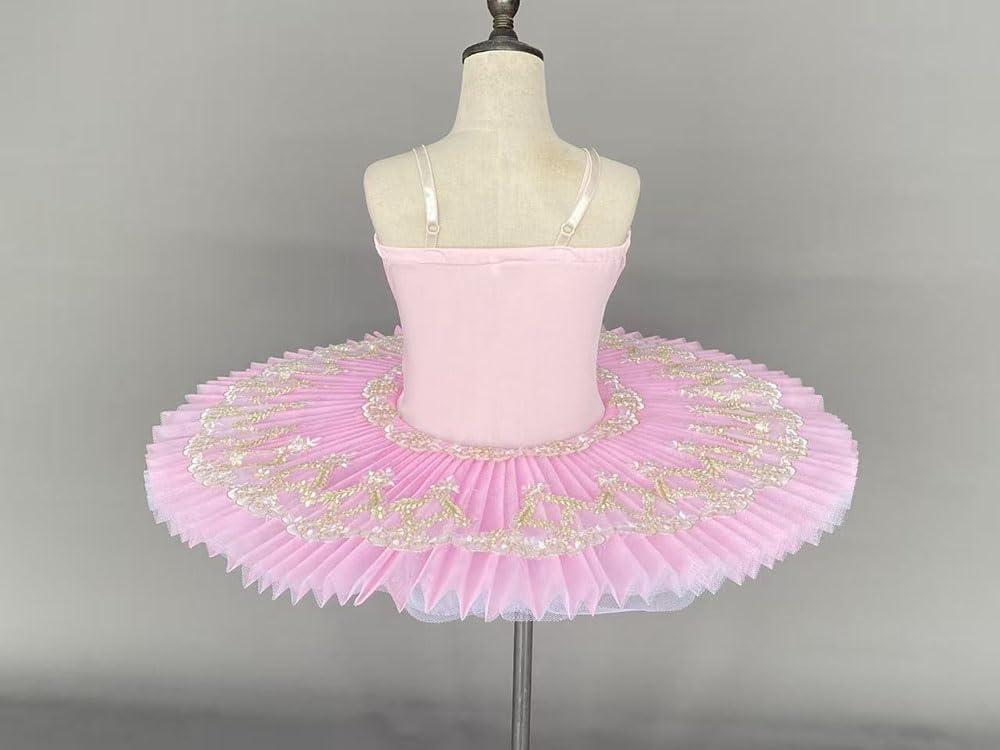 Tutú de Ballet Profesional para niñas, Plato de panqueques, tutú de Bailarina, Vestido de Fiesta, Disfraz de competición de Danza de Ballet para niñas