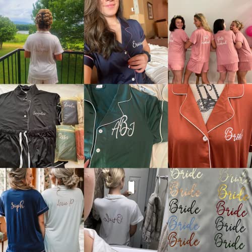 Personalized Pajama Set for Women - Bridesmaid Pajamas for Wedding, Bridal Shower Gifts and Bridesmaid Proposal - Customized Women's PJs Multicolors2