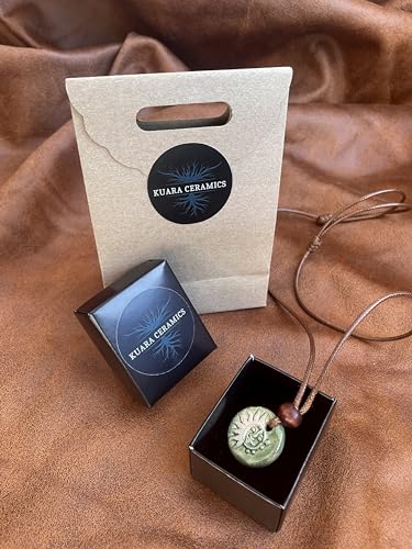 The-Sun-and-the-Moon-Green-Handmade-Ceramic-Pendant-Necklace-Adjustable-Cord-for-Unisex-Women-Men-Bohemian-Rustic-Vintage-Style-Jewelry