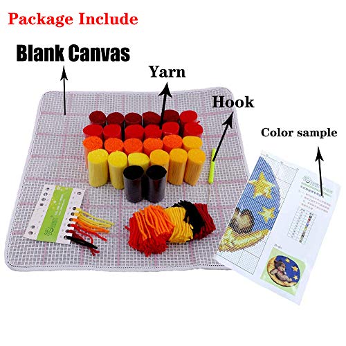 Yinsy Rug Latch Hook Kits Diy Embroidery Handcraft Kit For Kids And Adults - Blue Flower (18" X 18") #TOP2