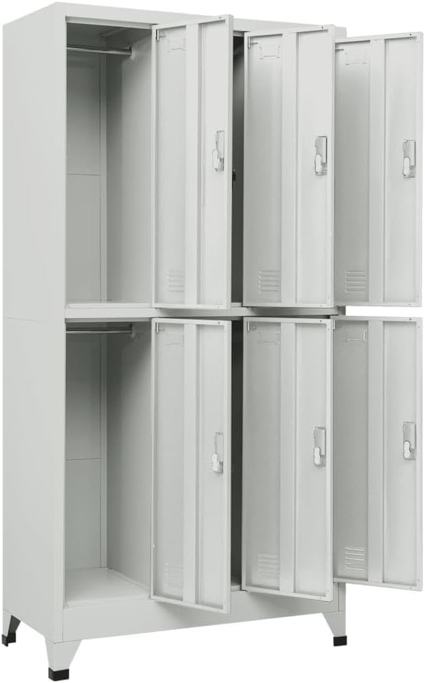 Industrial-Style Steel Metal Locker Storage Cabinet, Home, Office, Garage Metal Side Storage Cabinet, 35.4"x17.7"x 70.9",-978