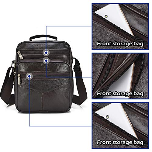 SPAHER Leren Schoudertas Herentas Sling Bag Kleine Handtas Schoudertas Vintage Messenger Polstas Messenger Bags Heren… - Afbeelding 5