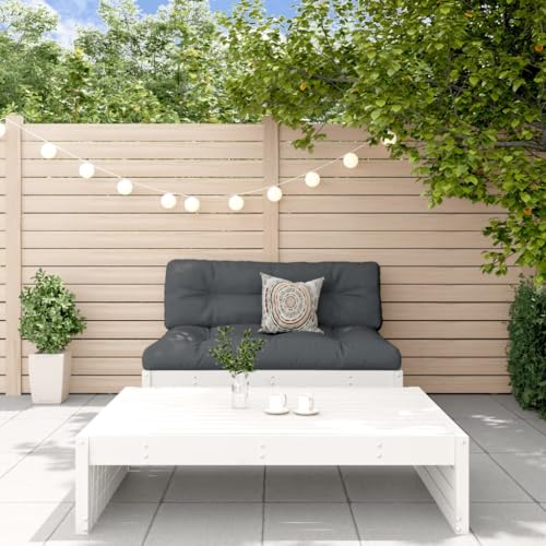 Xichuzi Juego de Muebles de jardín 2 Piezas Madera Maciza Pino Blanco, Conjunto Jardin Exterior, Muebles Jardin Exterior, Conjunto Terraza, Terraza Exterior Chill out - 3186621