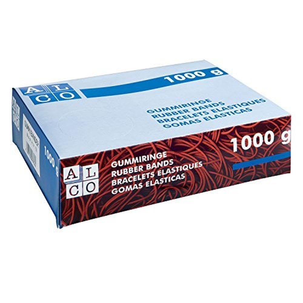 ALCO-Albert - gumki 80 x 4 mm, 1 kg, czerwone | Wszechstronne gumki do wiązania listów, akt, kart i dokumentów
