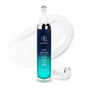 Eye Bags Treatment for Women Under Eye Cream with Roller for Dark Circles Caffeine Serum for Puffiness Reducer