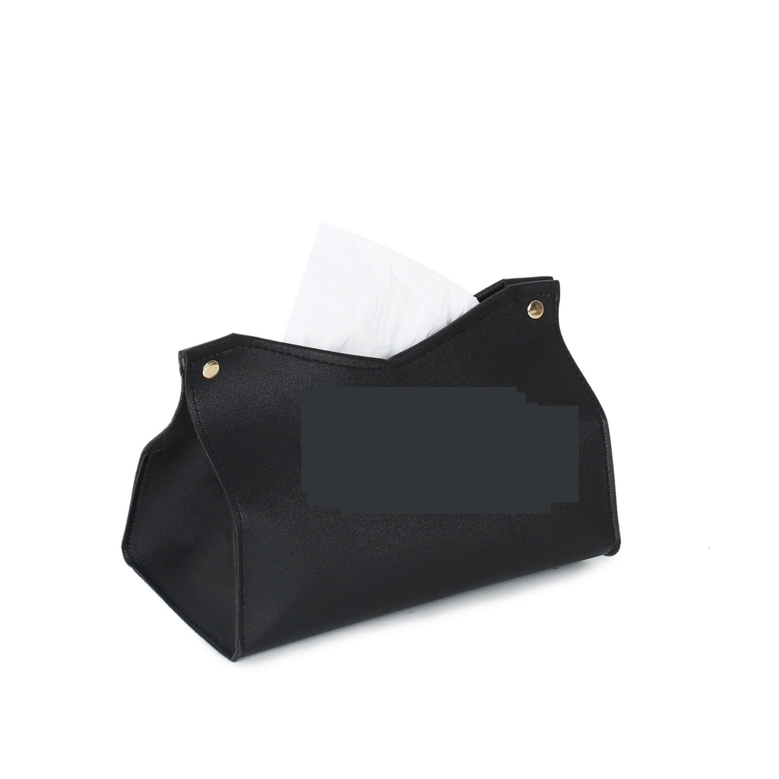 Tissue Box Leather Tissue Box Space Saving Multi Purpose Storage Holder For Living Room Kitchen Vehicle(Black)