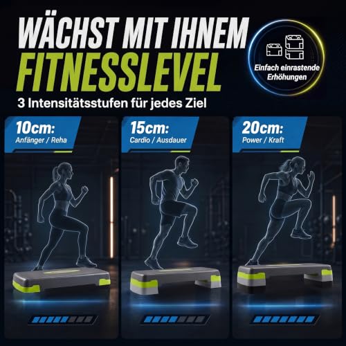 Body & Mind® Aerobic Stepper für Zuhause - Steppbrett mit Anti-Rutsch-Matte – Ansicht 3