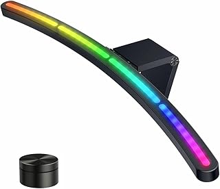 Curved Monitor Light Bar, Wireless Remote Control Light Bar for Curved Monitor, Stepless Dimming Curved Screenbar Monitor Light with RGB Sound-Sensitive Backlit