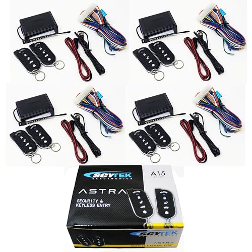 Scytek A15 Keyless Entry Car Alarm Security System, 2 Key Fob 4 Door Locks