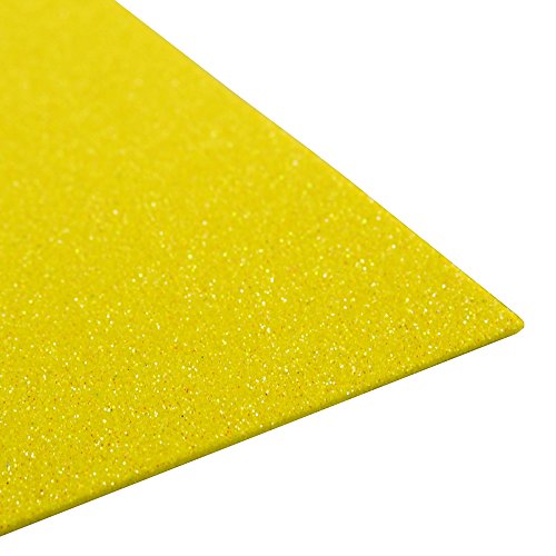Glitter EVA Foam Sheet, 9-1/2-Inch x 12-Inch, 10-pack (Yellow)