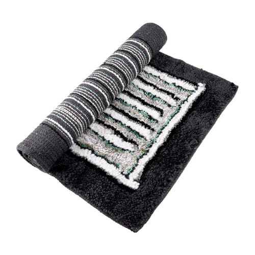 Image of Kuber Industries Door Dust Trapper Mat | Anti-Skid Door Entrance Mat | Floor Mat for Home Entrance | Micro Border | Entryway Door Mat | Pack of 2 | Gray