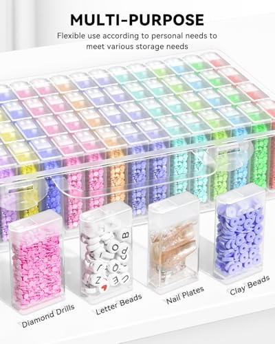 Artdot DBMAIN Diamond Painting Storage Containers, Diamond Art Portable Bead Storage Organizer 64 Gird Diamond Painting Accessories thumb #5