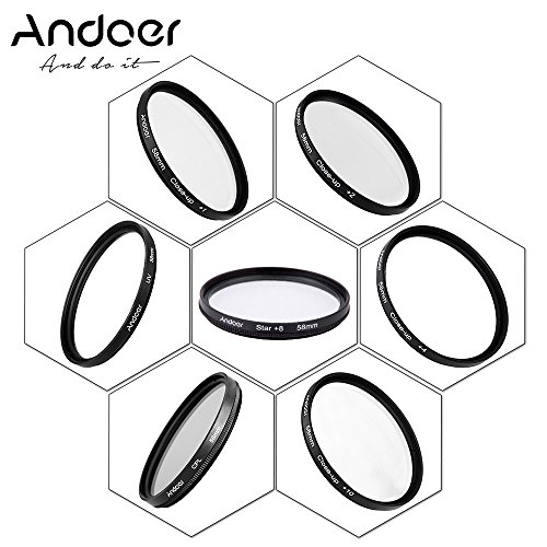 Andoer 58 mm UV + CPL + Star8 + close-up (+1 +2 +4 +10) filtro de fotografia ultravioleta circular p