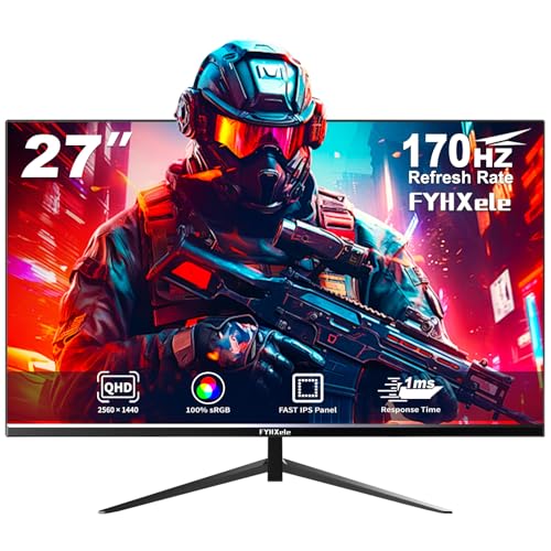 FYHXele Monitor Gaming 27” QHD 1440P