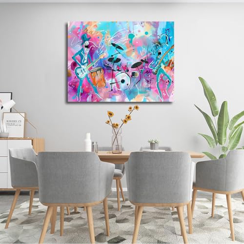 Affiche et impression en toile graffiti colorée art abstrait musique salon 40x50
