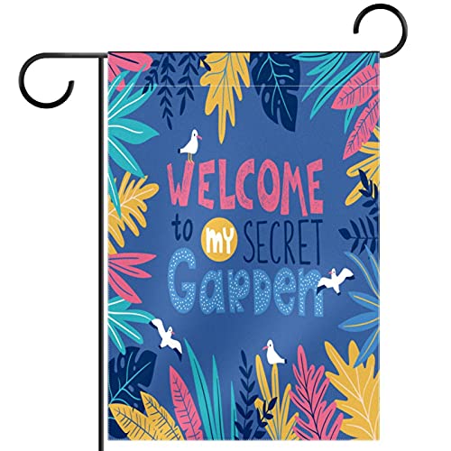 Drapeau de jardin toutes saisons Secret Garden en polyester pongé ultra résistant