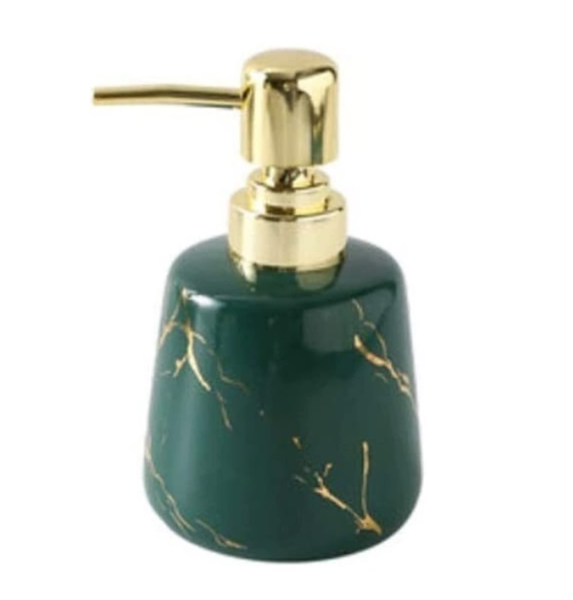 Sdydsge Dark Green Soap Dispenser， Soap Dispensers Marble Dispenser, Desktop Hand Sanitizer Pump Bottle Lotion Container Refillable Liquid(,S)