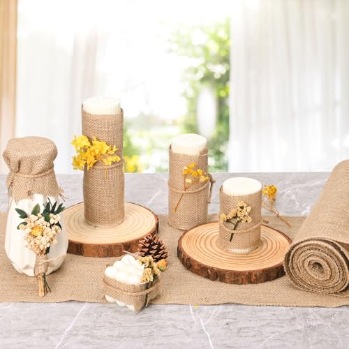 Jute-Tischdeckenrolle 30 cm x 10 m, geeignet für Tisch, Party-DIY-Dekoration, 100 % natürlicher Jutestoff,leinen tischdecke