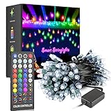 Sanwo Dream Color LED String Lights 35ft, 100 LED Patio String Light with Remote, Waterproof Indoor...