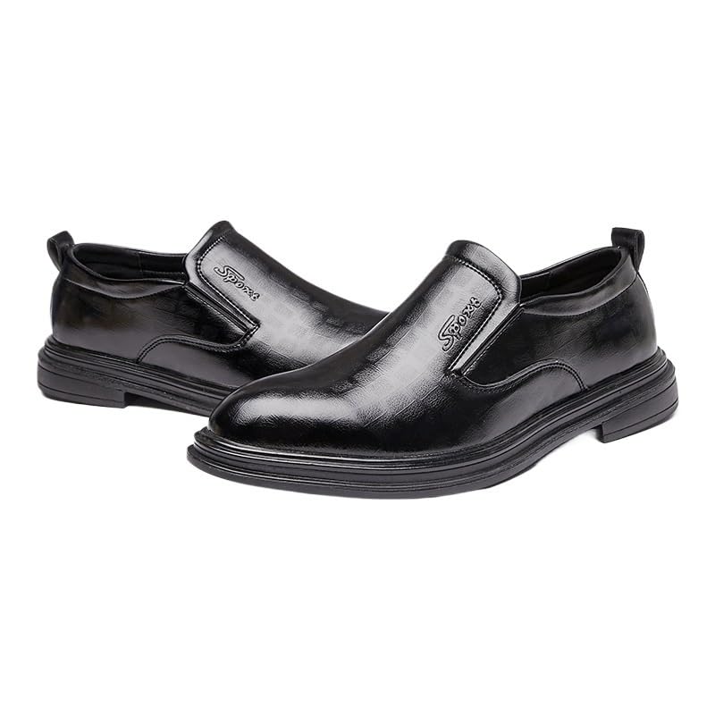 Men's Casual Oxford Shoes Black Platform Business Casual Dress Shoes for Men