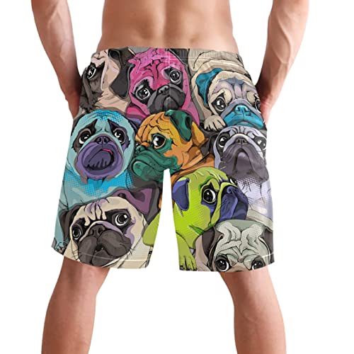 visesunny Men's Beach Short Swim Trunks Colorful French Bulldog Sports Running Bathing Suits…3
