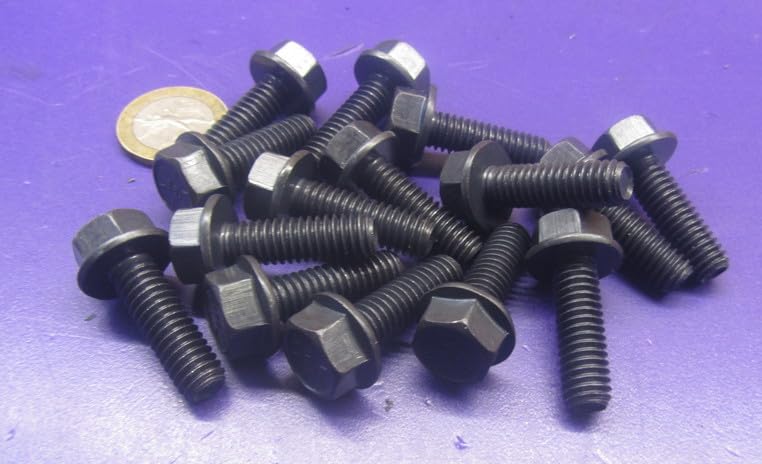 Black Oxide Steel Flange Bolts Grade 8 5/16"-18 Thread x 1.00" Length 25 Pcs