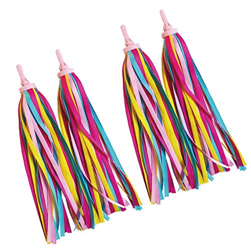ABSOAR Cycling Colorful Bike Streamers Girls Boys Kids Bicycle Tassel Ribbon Handlebar Scooter Streamers 2 Pairs, Summer Pride