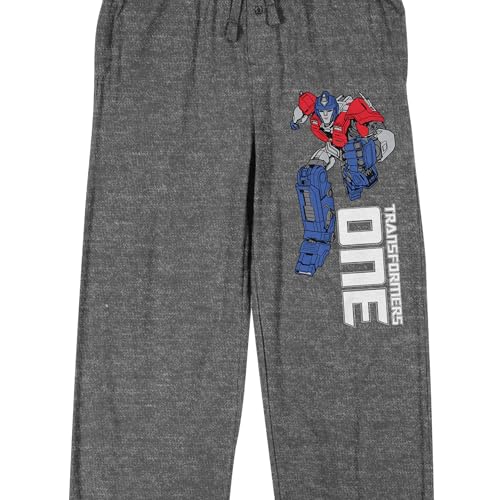 Transformers One Optimus Prime Men's Heather Gray Sleep Pajama Pants2