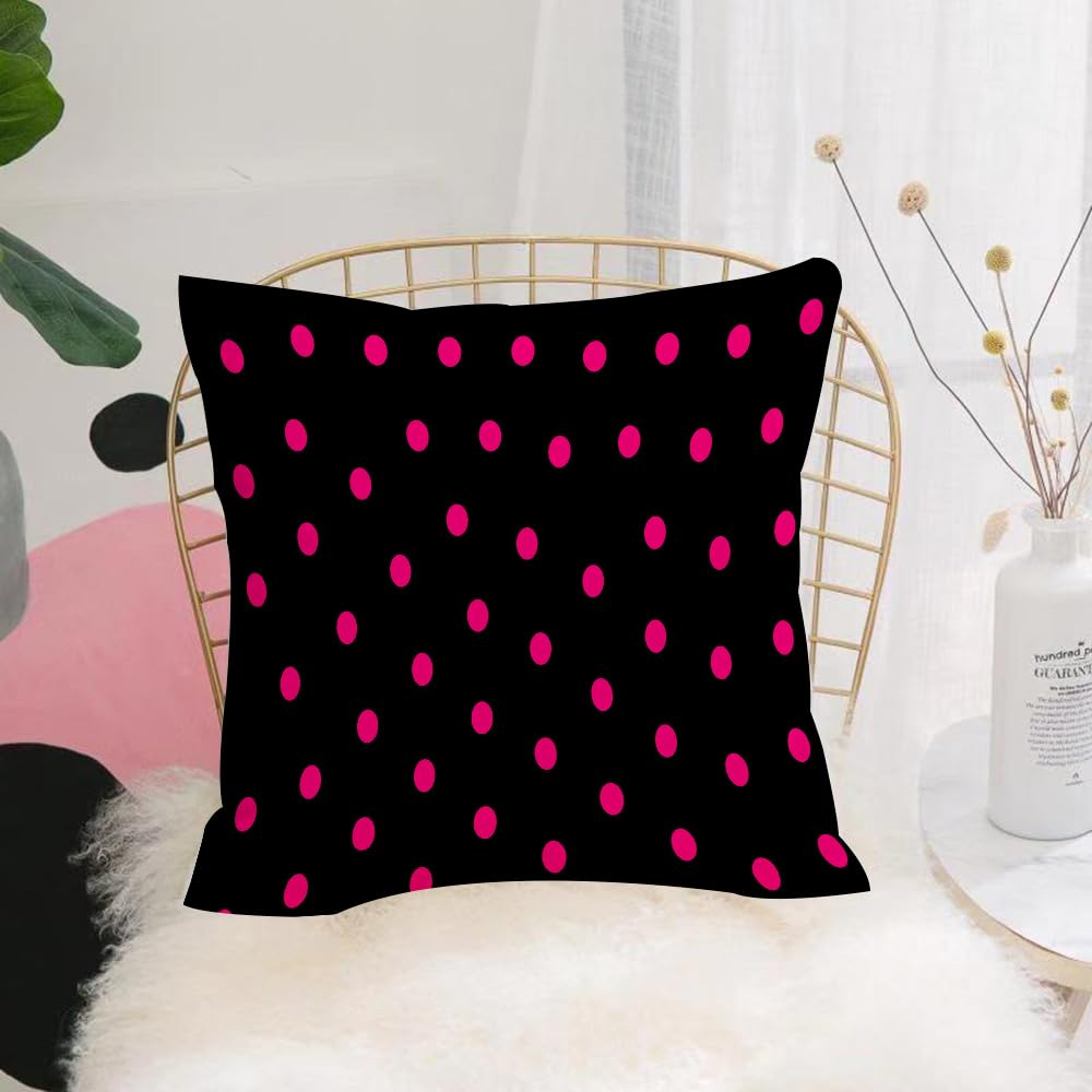 HYMSXW Cushion Cover,Throw Pillow Case Home Decorative for Living Room Bedroom Sofa Chair 20X20 Inch,Hot Pink, Old Fashioned Polka Dots Symmetrisches,Pillowcase 50X50cm