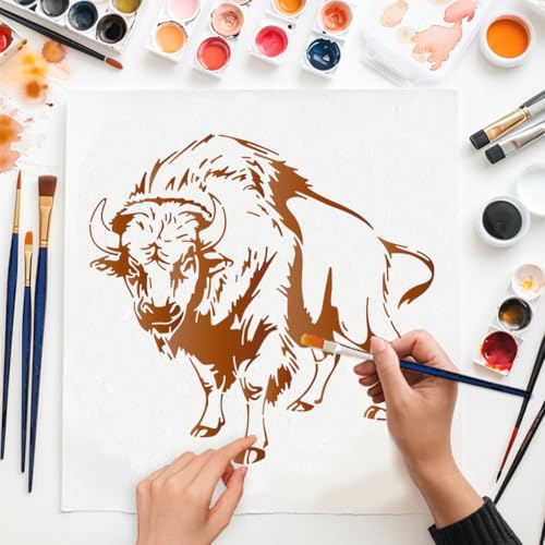Pochoirs de dessin pour mur en bois avec pinceau inclus - 8