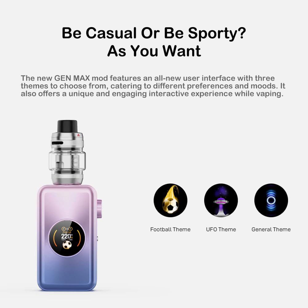 V-aporesso GEN MAX Kit 220W (Blu Tempesta) Doppia Batteria 18650 (non inclusa) iTank T Tank 6ml GTi Coil 0,2/0,4ohm DTL Sigaretta Elettronica Originale - No Nicotine