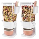 Osacoe Cereal Dispenser Countertop 2 Pack with Bowls Spoons Cutlery Box,5.5 QT Dry Food Dispenser Snack Organizer Containers Storage with Lids for Pantry Kitchen Organization Oatmeal Nut Granola Candy
