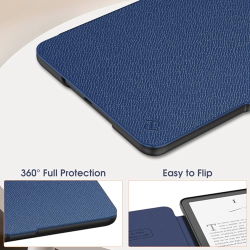 Image of Fintie Case for 7 inch All-New Kindle Paperwhite (12th Generation, 2024) and Kindle Colorsoft Signature Edition - Slim Lightweight Shell PU Leather Protective Cover with Auto Sleep /Wake, Navy