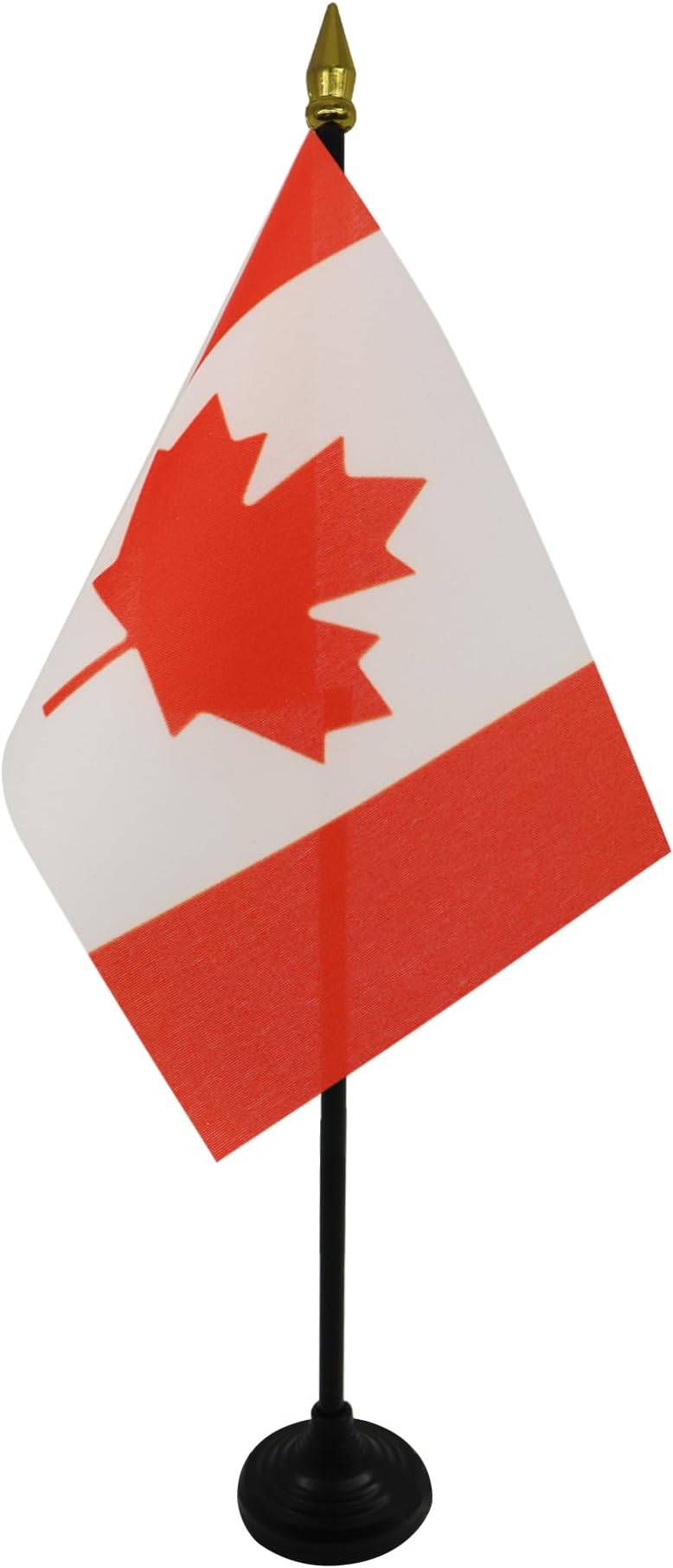Mini Canada Table Flag - 15 x 10 cm - Canadian Office Flag 100% Polyester with Gold Tip Pole
