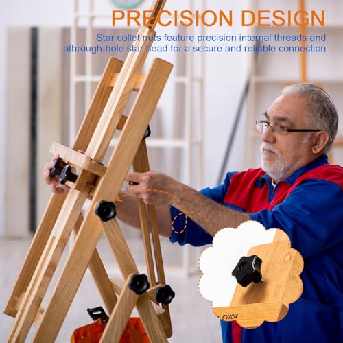 xiaoxiaozhijia 6 Stück Flügelmutter M8,Sterngriffmutter M8,Rutensteine Äußerer Durchmesser 48mm,Rändelmutter für Mechanische Industrie Möbel Elektronische Ausrüstung Fitnessgeräte