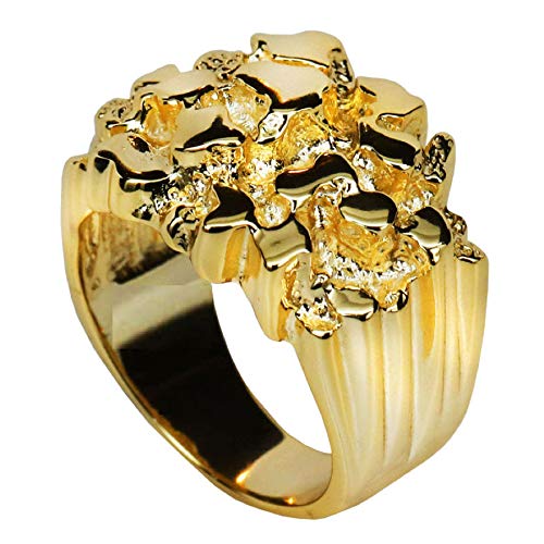 Solid 10k Gold Men's Ring - Gold Nugget Ring - Pinky or Ring Finger - Sizes 7-13 HEAVY 11-13 Grams