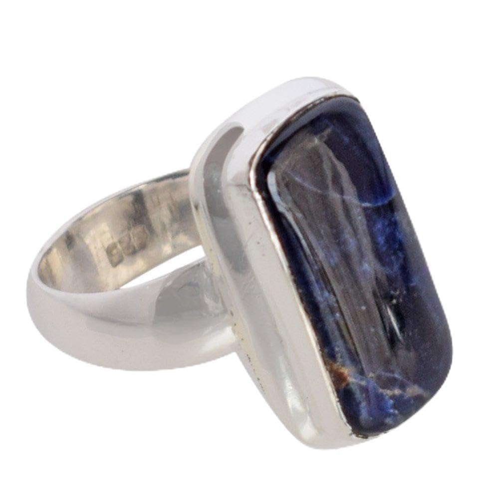 Bague en sodalite jaune véritable et argent sterling 925 au design d'exception - 7