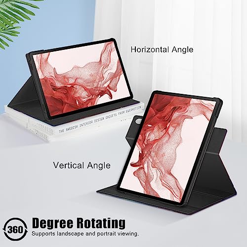 Coque Samsung Tab S9 rotative multi-angles avec veille automatique et support